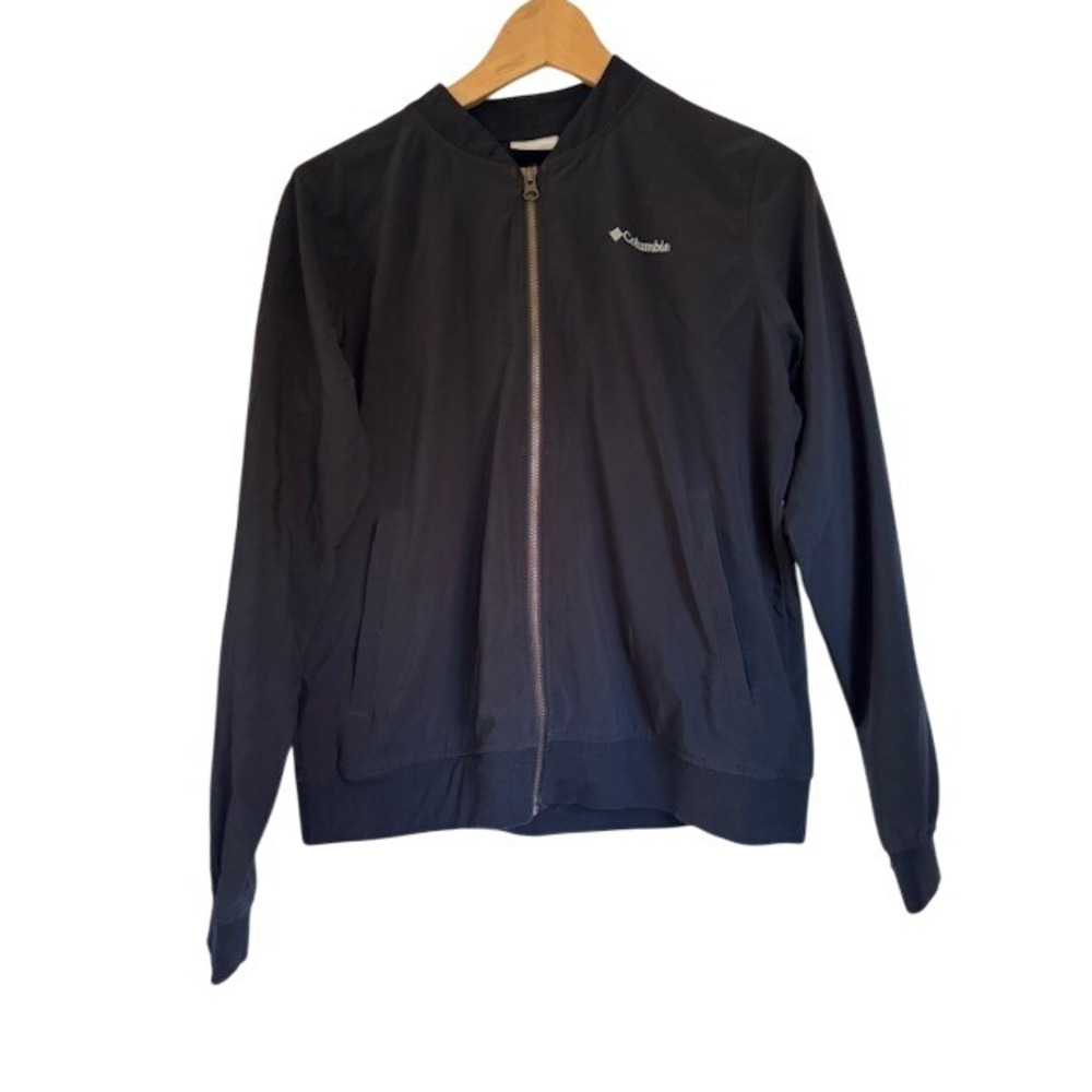 Columbia Sportswear Black Full Zip Bomber Jacket Mens Lightweight -‎ M